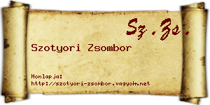Szotyori Zsombor névjegykártya